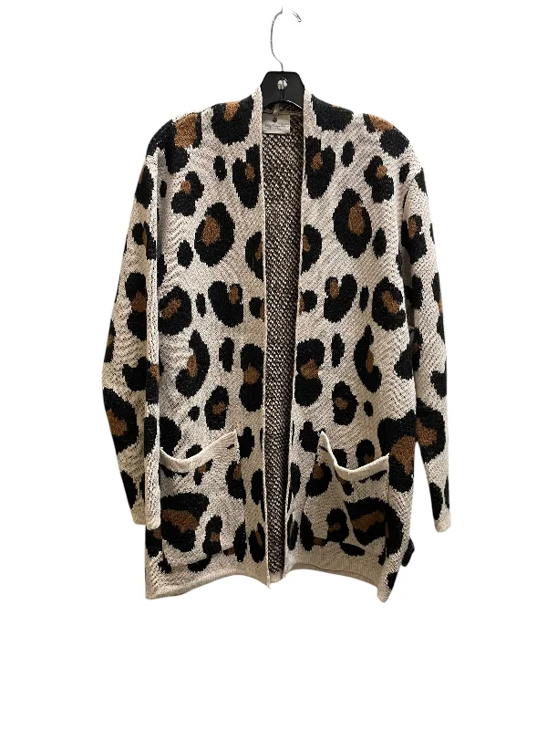 Sweater Cardigan By Clothes Mentor In Animal Print, Size: M