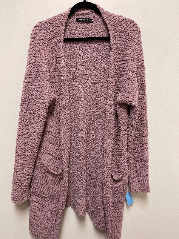 Sweater Cardigan By Clothes Mentor In Purple, Size: Xl