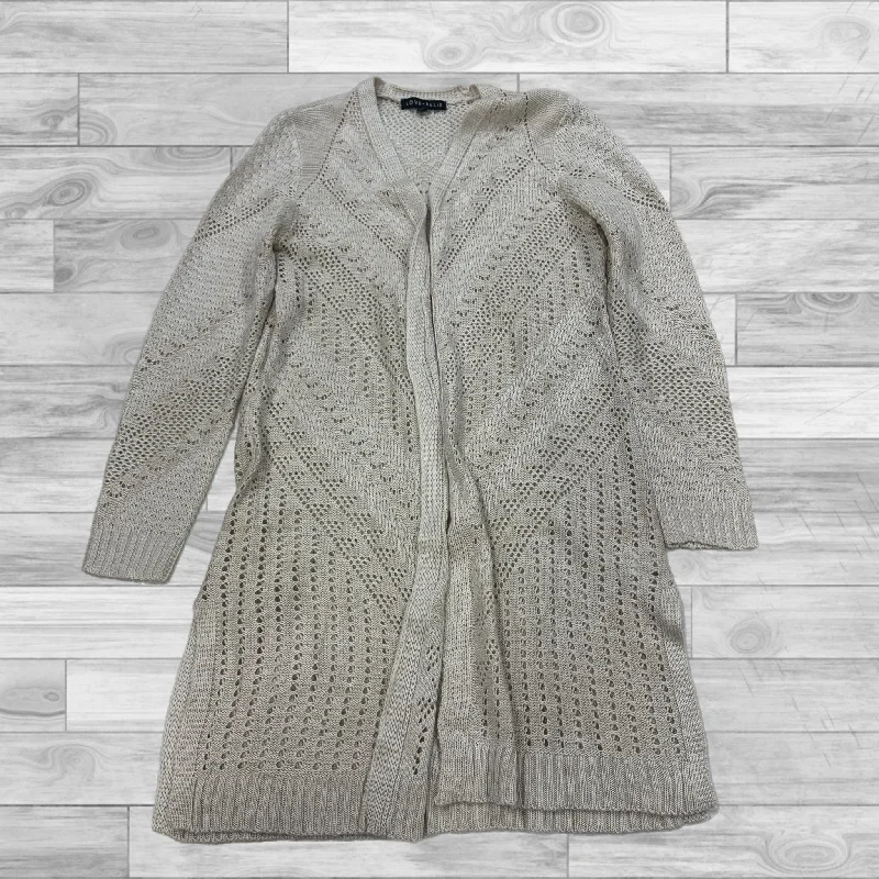 Sweater Cardigan By Clothes Mentor In Tan, Size: S