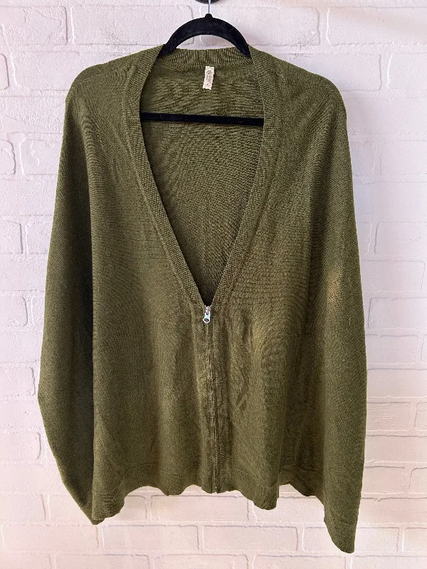 Sweater Cardigan By Gaiam In Green, Size: L