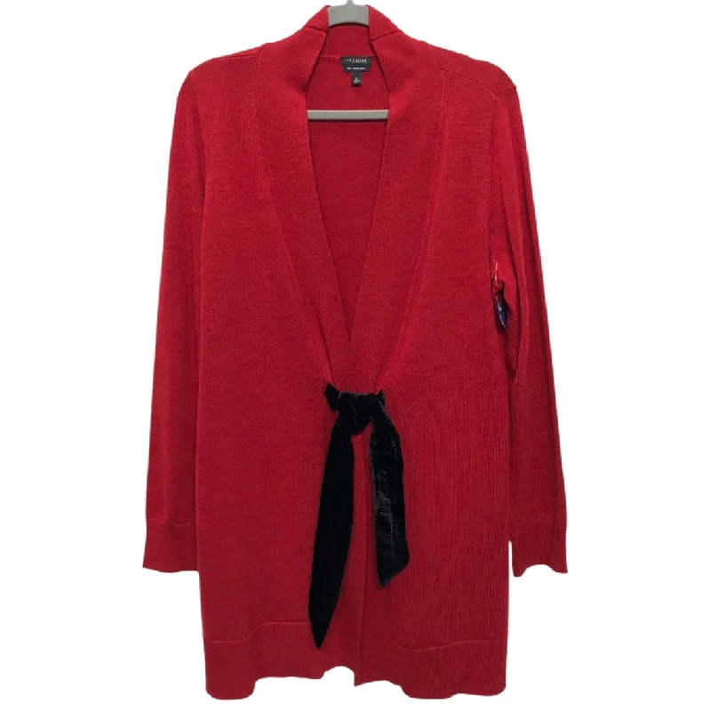 Sweater Cardigan By Talbots In Red, Size: L