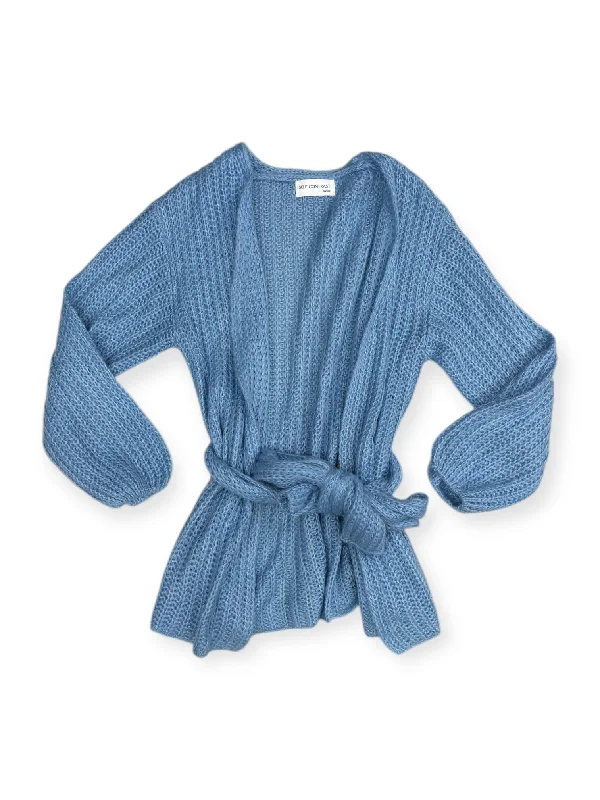 Cardigan By Self Contrast In Blue, Size: Osfm