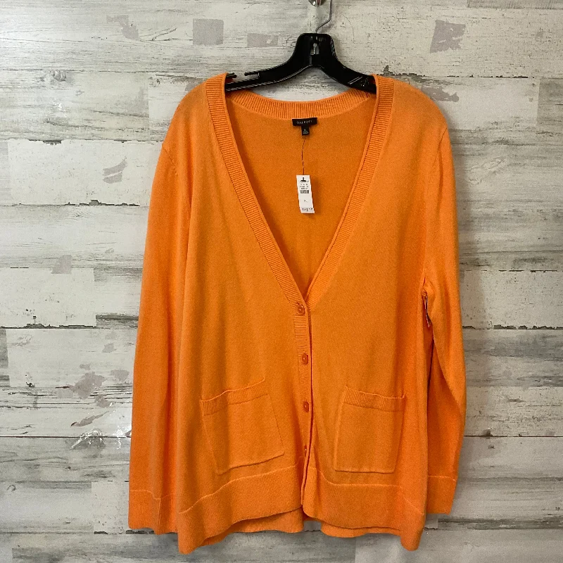 Cardigan By Talbots In Orange, Size: Xl