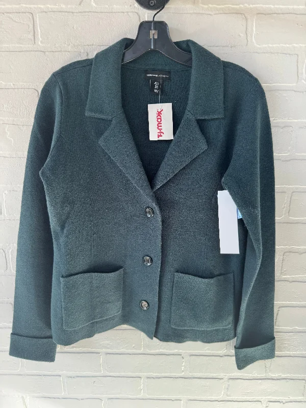 Sweater Cardigan By Adrienne Vittadini In Green, Size: S