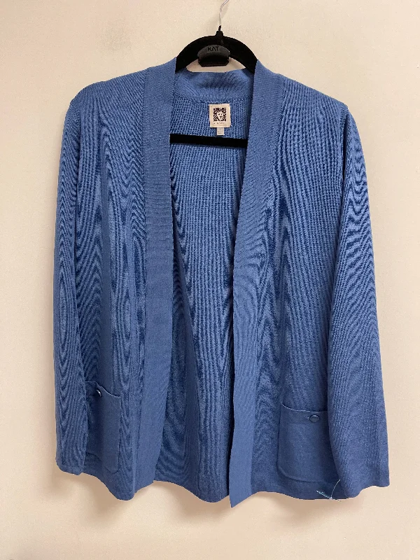 Sweater Cardigan By Anne Klein In Blue, Size: S