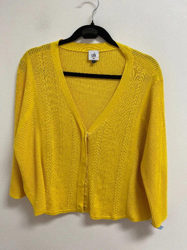 Sweater Cardigan By Cabi In Yellow, Size: Xs