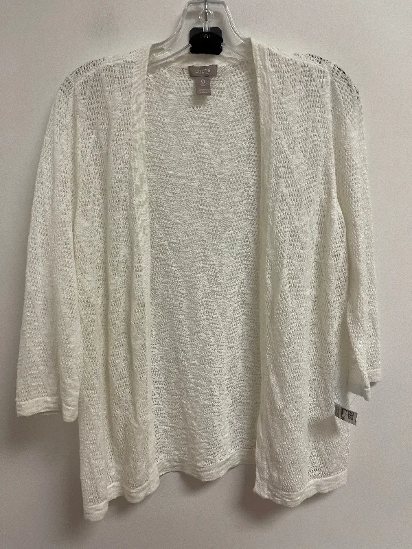 Sweater Cardigan By Chicos In White, Size: S