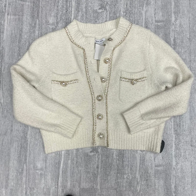 Sweater Cardigan By Clothes Mentor In Cream, Size: 4