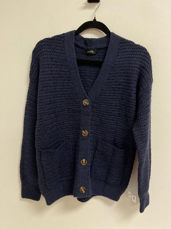 Sweater Cardigan By Clothes Mentor In Navy, Size: M