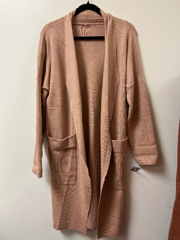 Sweater Cardigan By Clothes Mentor In Tan, Size: M