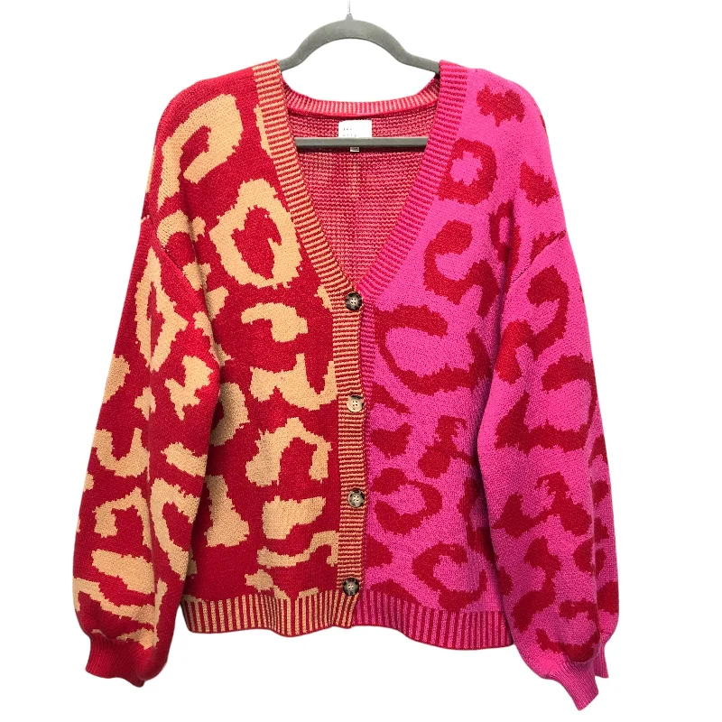 SWEATER CARDIGAN by   CMC In PINK & RED, Size: L