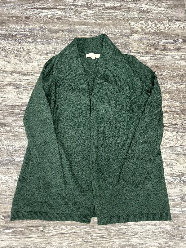 Sweater Cardigan By Loft In Green, Size: Xs