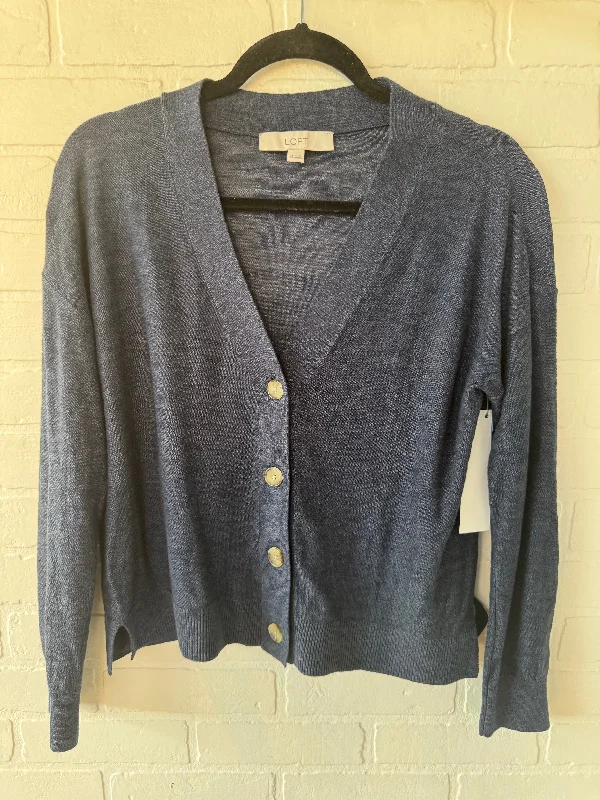 Sweater Cardigan By Loft In Navy, Size: Xs