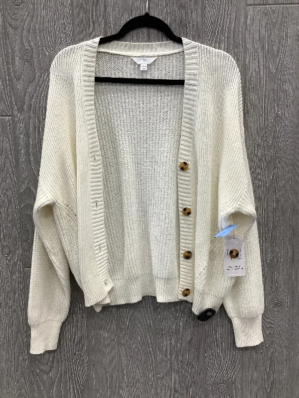 Sweater Cardigan By Time And Tru In White, Size: L