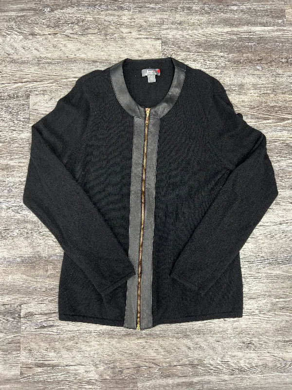 Sweater Cardigan Cashmere By Neiman Marcus In Black, Size: L