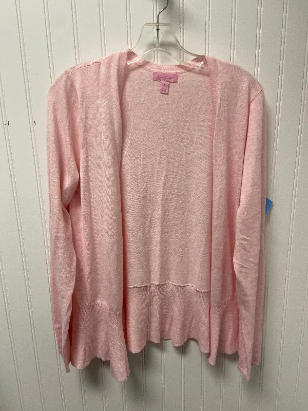 Sweater Cardigan Designer By Lilly Pulitzer In Pink, Size: L