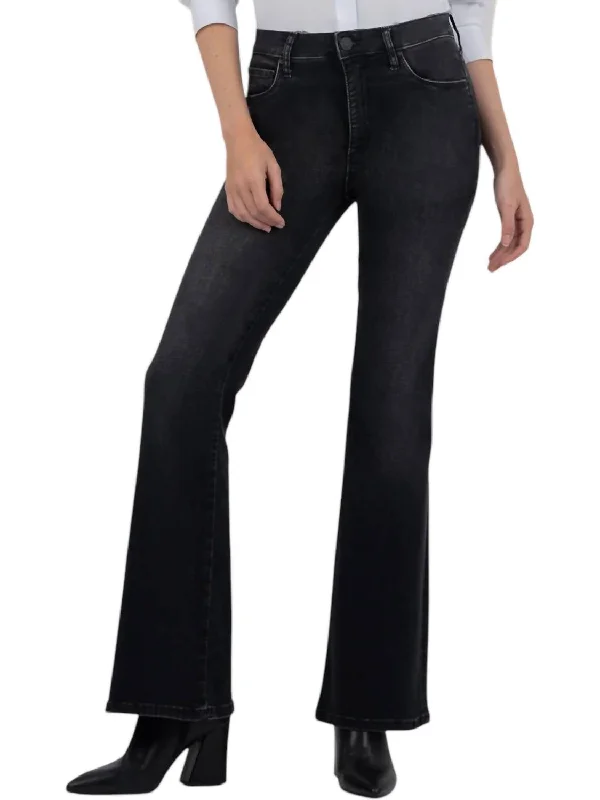 Ana High Rise Flare Jeans In Washed Black Multiplicity