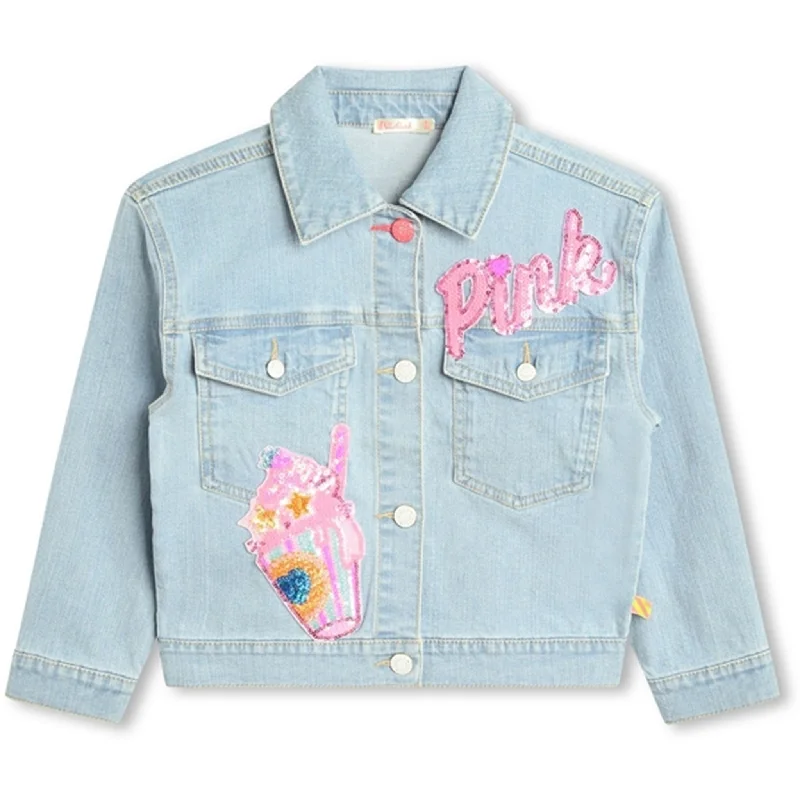 Billieblush Double Stone + Bleach Denim Jacket