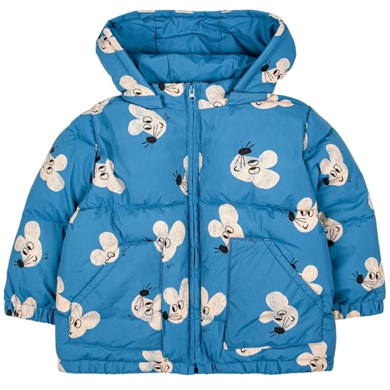 Bobo Choses Blue Mouse Hooded Jacket AOP