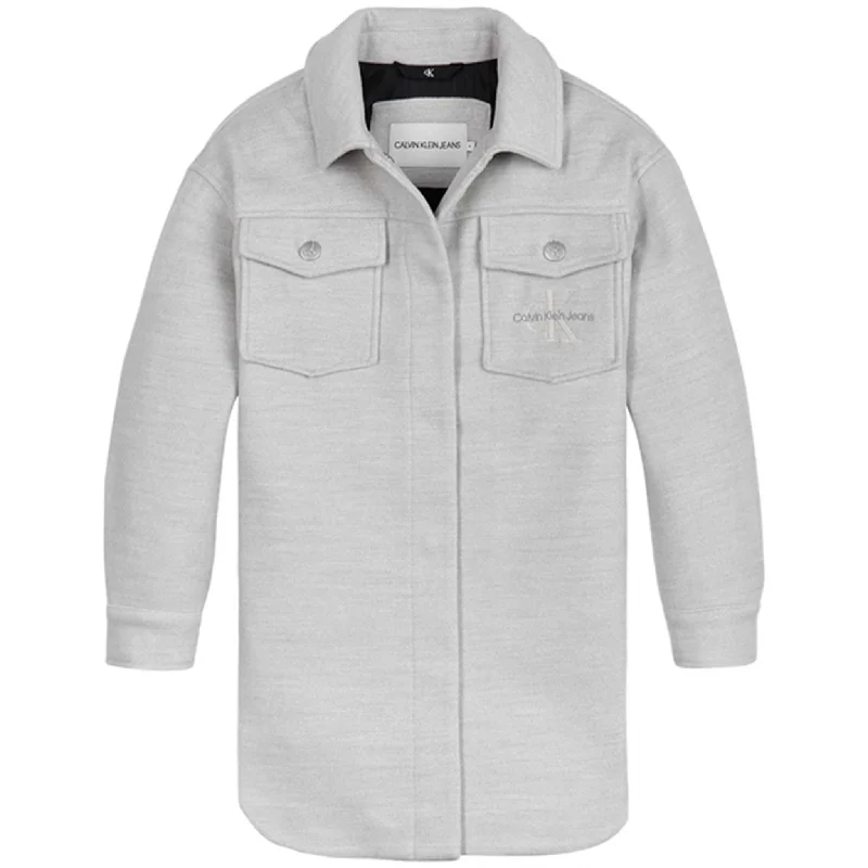 Calvin Klein Overshirt Jacket Light Grey Heather