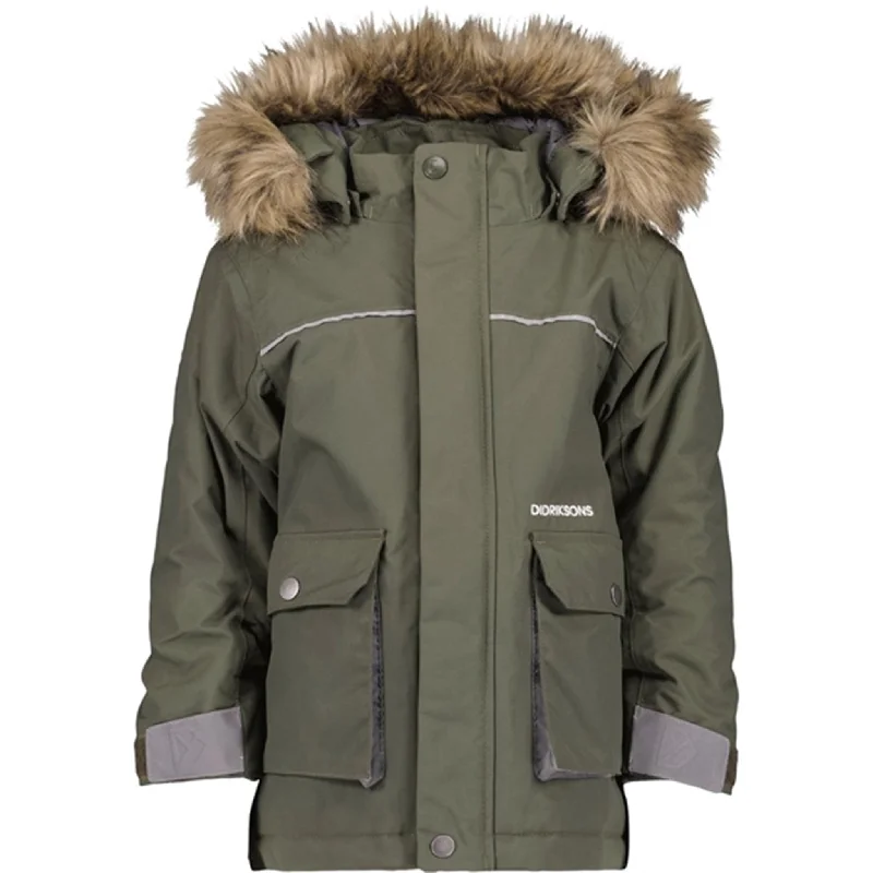 Didriksons Deep Green Kure Kids Parka Jacket