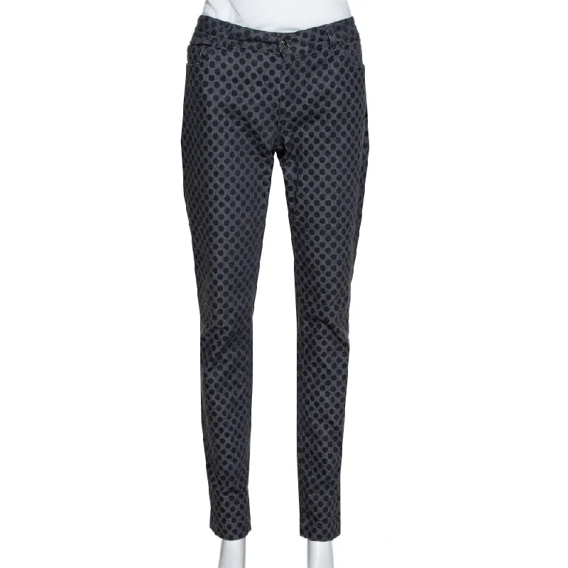 Dolce & Gabbana Grey Polka Dot Denim Skinny Jeans