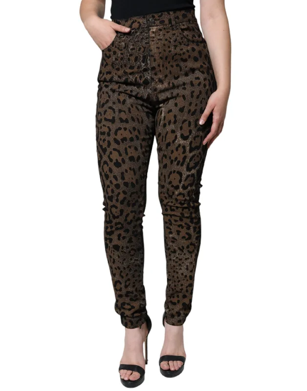 Dolce & Gabbana  Leopard Cotton Skinny blue Women's Jeans