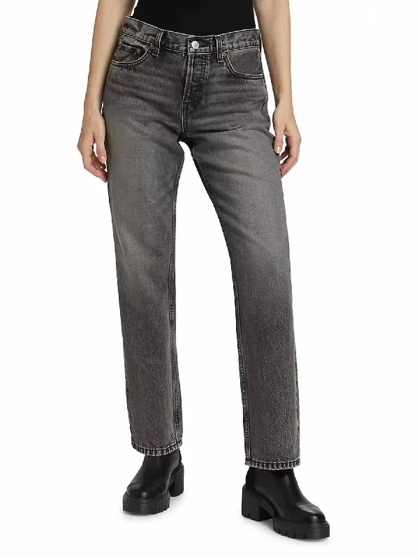 Easy Straight Crop Jeans In Smoke