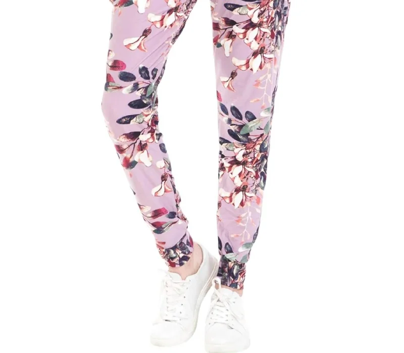 Floral Jill Jogger Pants In Purple