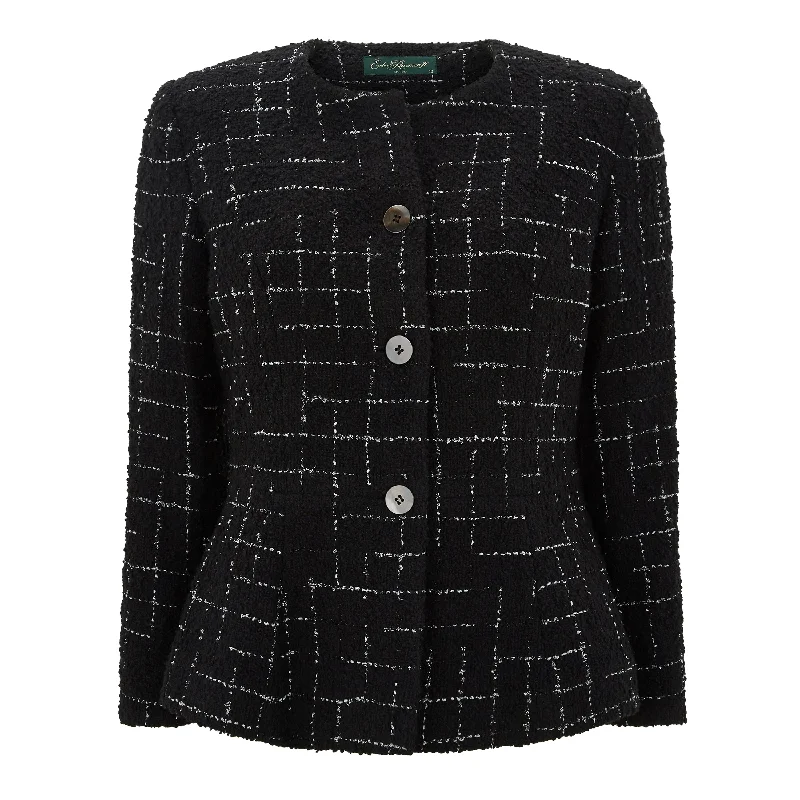 Hazel Tailored Glitter Check Wool Jacket