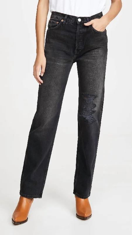 High Rise Loose Jeans In Originals Black