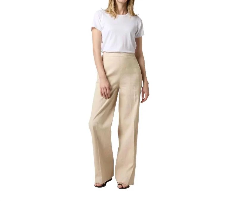 Hutton Pant In Sand Stretch Cotolino