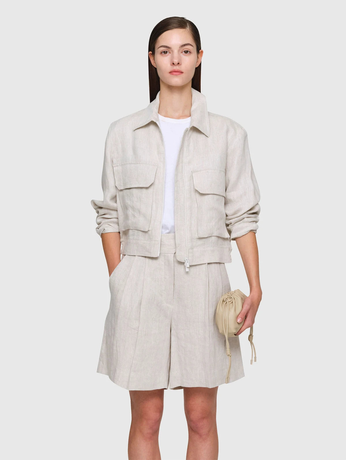 MARTA Organic Linen Jacket Ecru