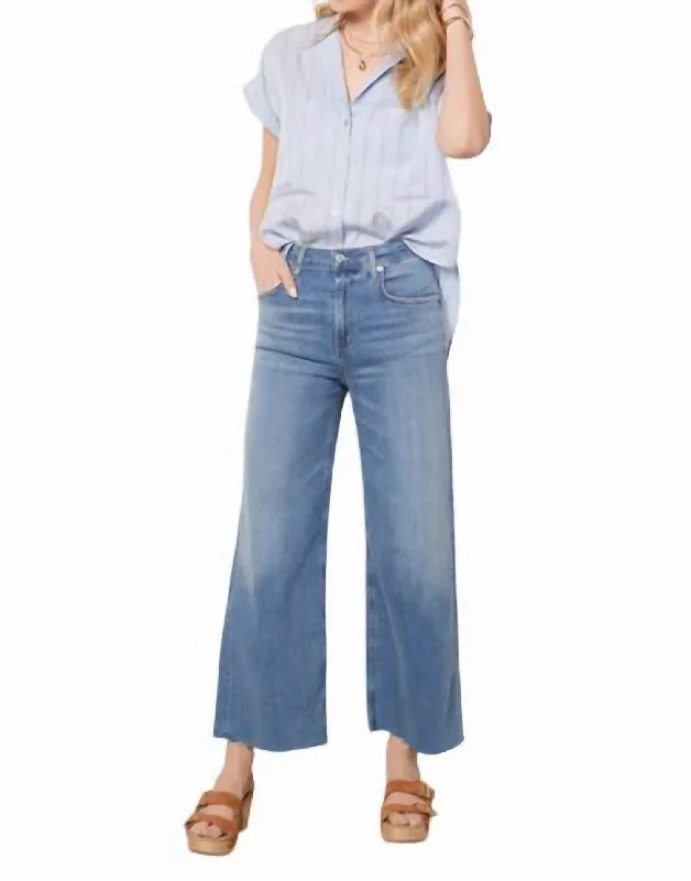 Lyra Crop Wide Leg Jeans In Abliss