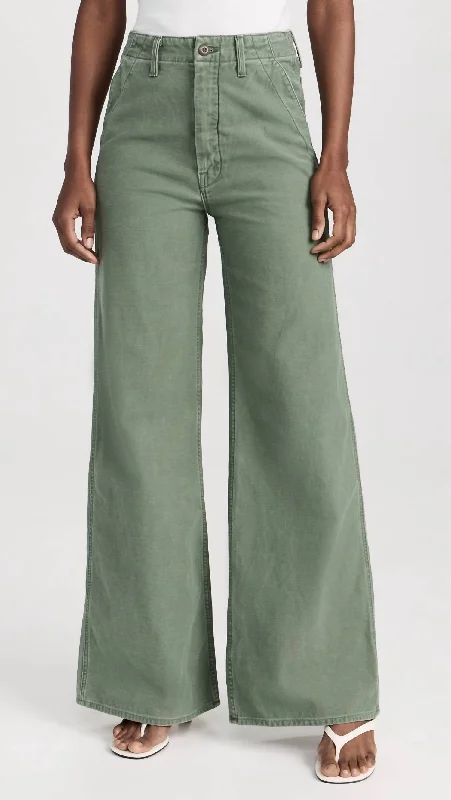 Major Sneak Roller Wide Leg Jeans In Roger That