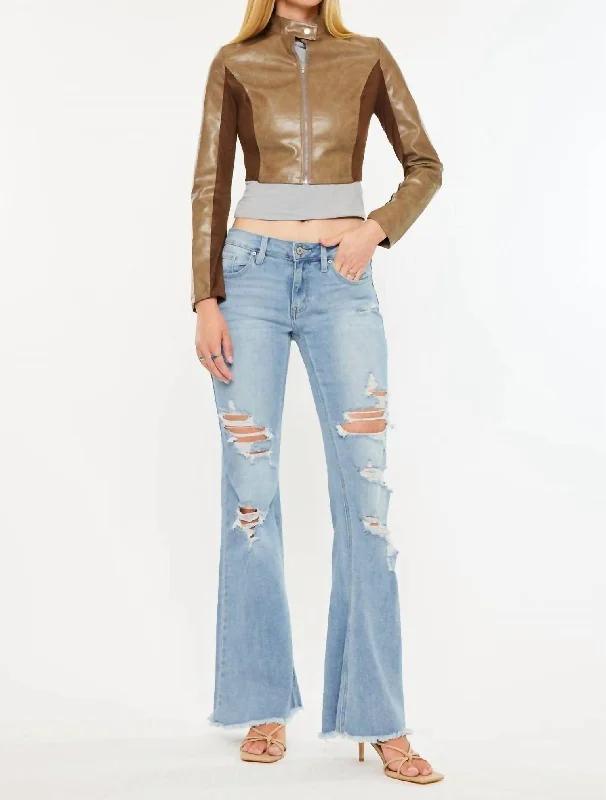 Mid-Rise Flare Jeans In Medium Wash