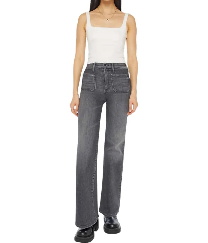 Patch Pocket Twister Sneak Jeans In Up In Smoke