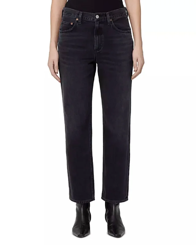 Valen Mid Rise Straight Leg Jeans In Hitch