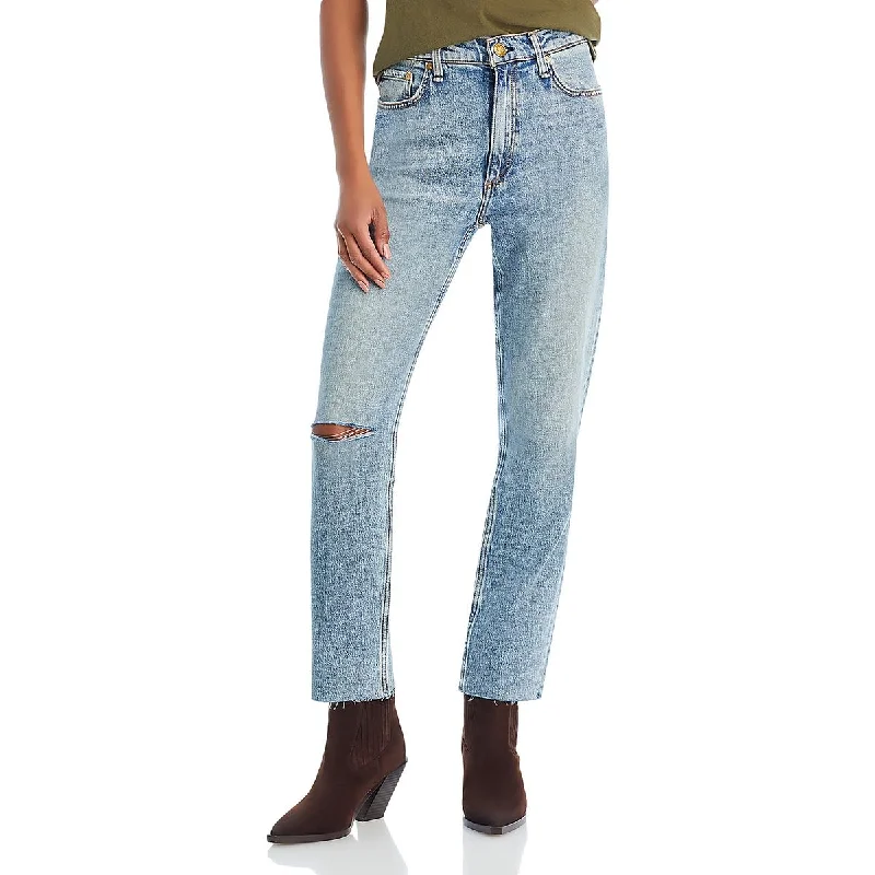 Womens High Rise Straight Leg Straight Leg Jeans