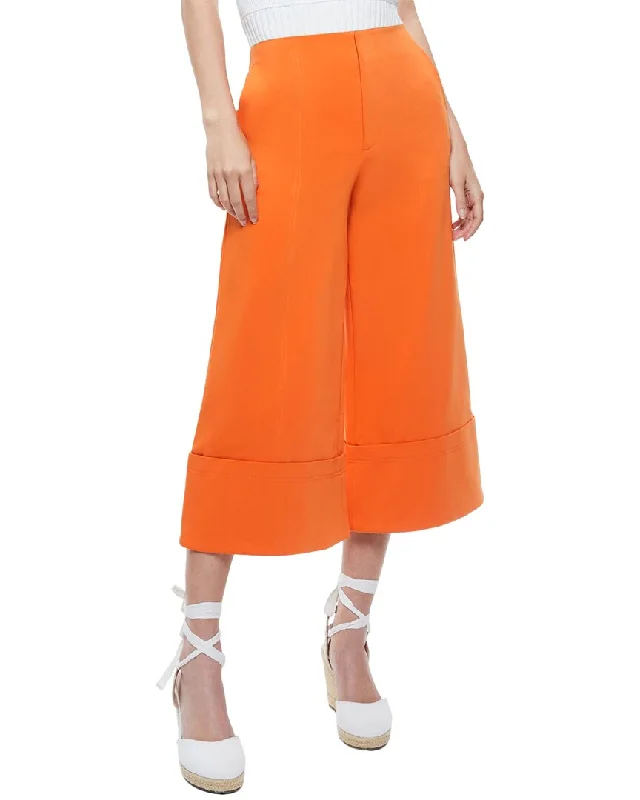 alice + olivia Andra High-Rise Wide Leg Cropped Cuff Pant