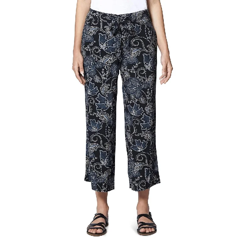 Calypso Womens Floral Print Tie-Front Wide Leg Pants