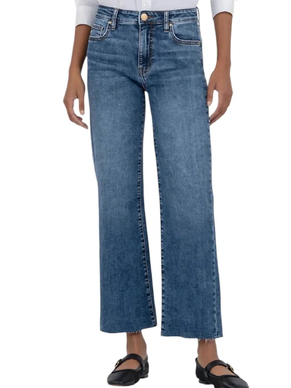 Charlotte High Rise Wide Leg Jeans In Commendatory With Medium Base Wash