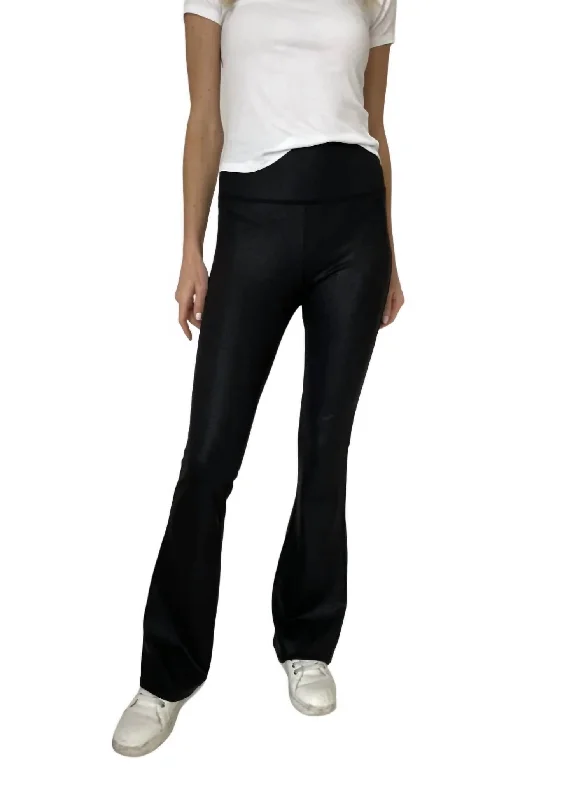 Coated Flare Pant In Black