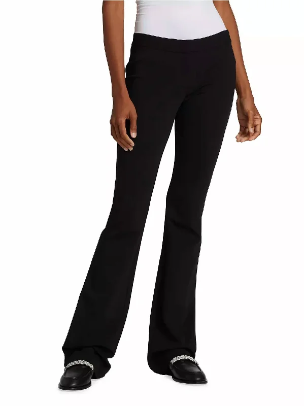 Compact Stretch Viscose Waldorf Flared Pant In Black