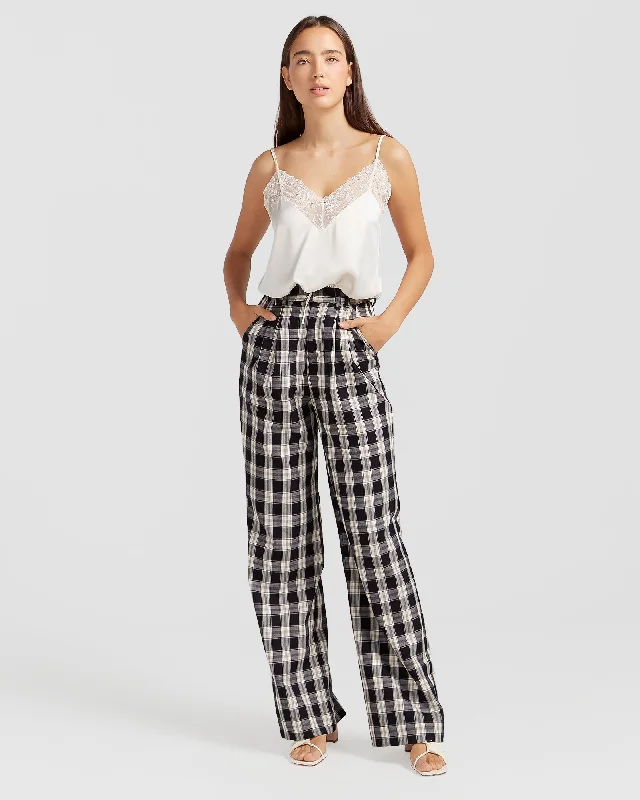 Dominoes Wide Leg Check Pant