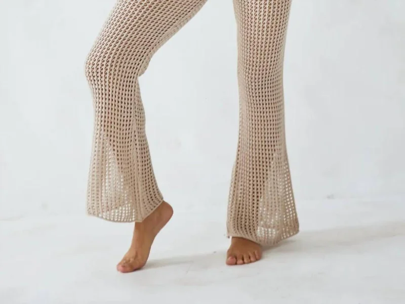 Eliza Crochet Pants In Beige