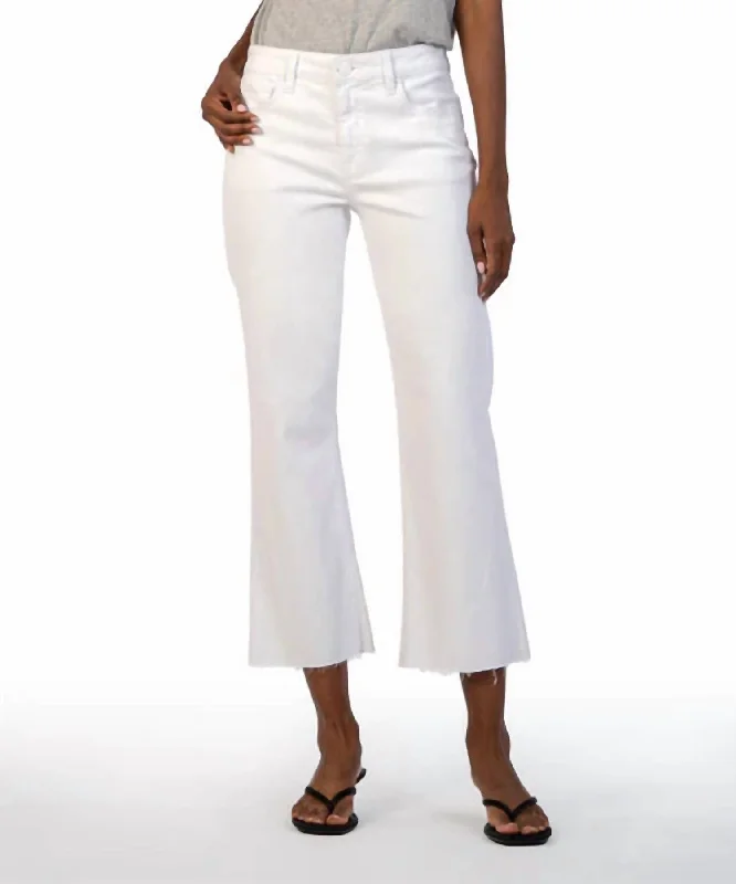 Kelsey High Rise Ankle Flare Jean In Optic White