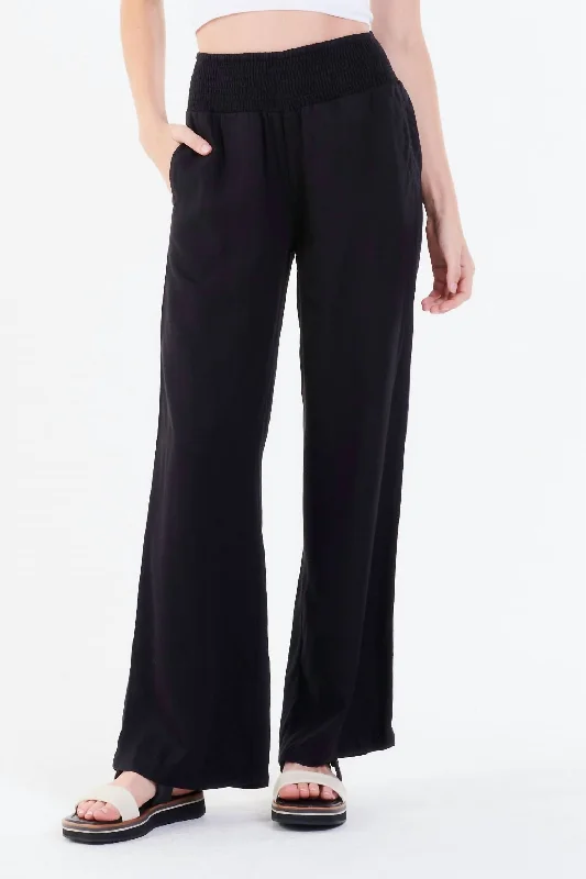 Lizzie Wide Leg Lounge Pant In Black