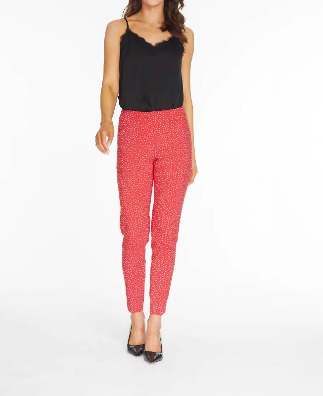 Never Have To Be Pull On Pant In Red Print