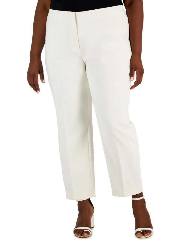 Plus Womens High Rise Business Ankle Pants